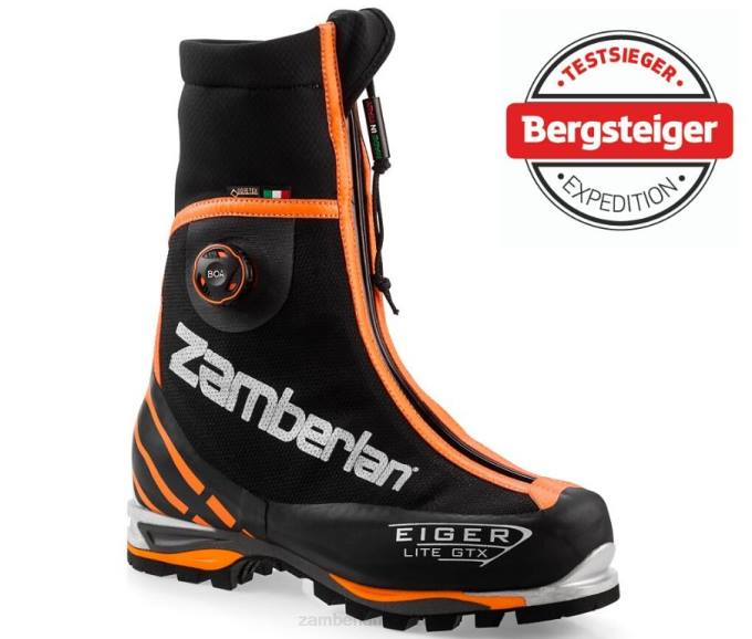 Zamberlan Footwear Black/Orange Men EIGER LITE GTX RR BOA PU 88TJ29